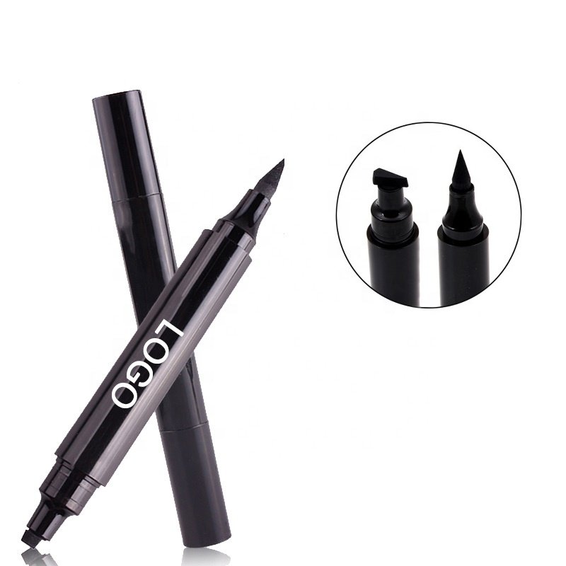 ZHENHAI Private Label Your Logo Black Stamp Eyeliner 2 in 1 Waterproof Liquid Eyeliner Eyeliner Wholesale