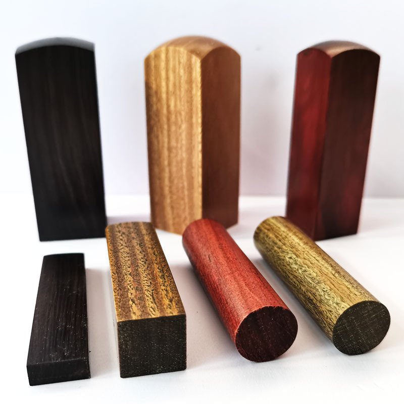 Wholesale Stamp Merchandise Lather Working Polished Ebony Timber Wood Processed Stamps for engraving company name