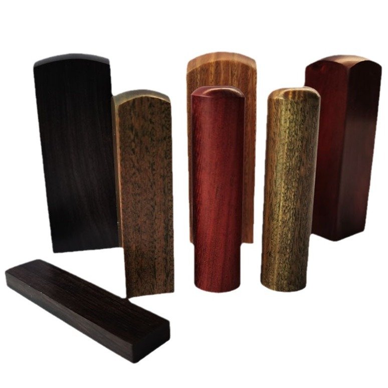 Wholesale Stamp Merchandise Lather Working Polished Ebony Timber Wood Processed Stamps for engraving company name