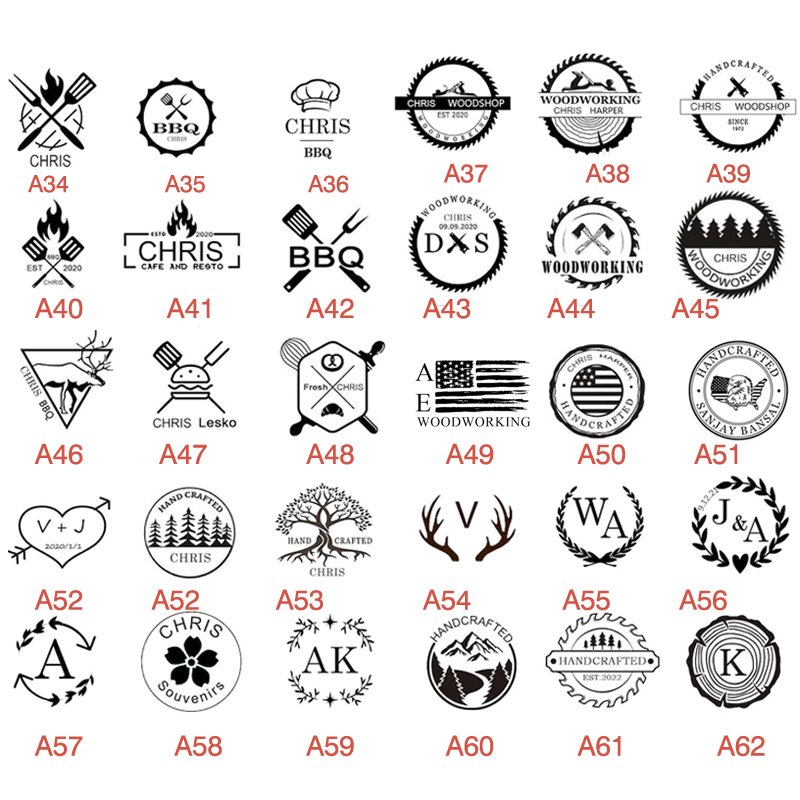 Custom Branded Logo Stamp JU-254 Durable Burger Bun Logo Stamp Including Handle for Wedding Logo Stamp