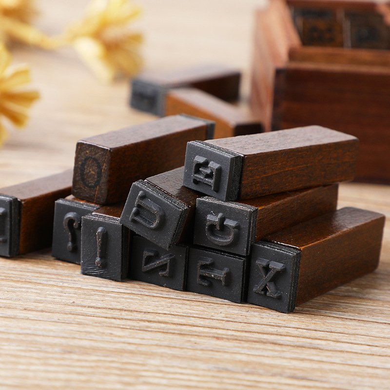 Wholesale creative retro Alphanumeric Weather rubber diary DIY decorative printing wooden stamp seal set