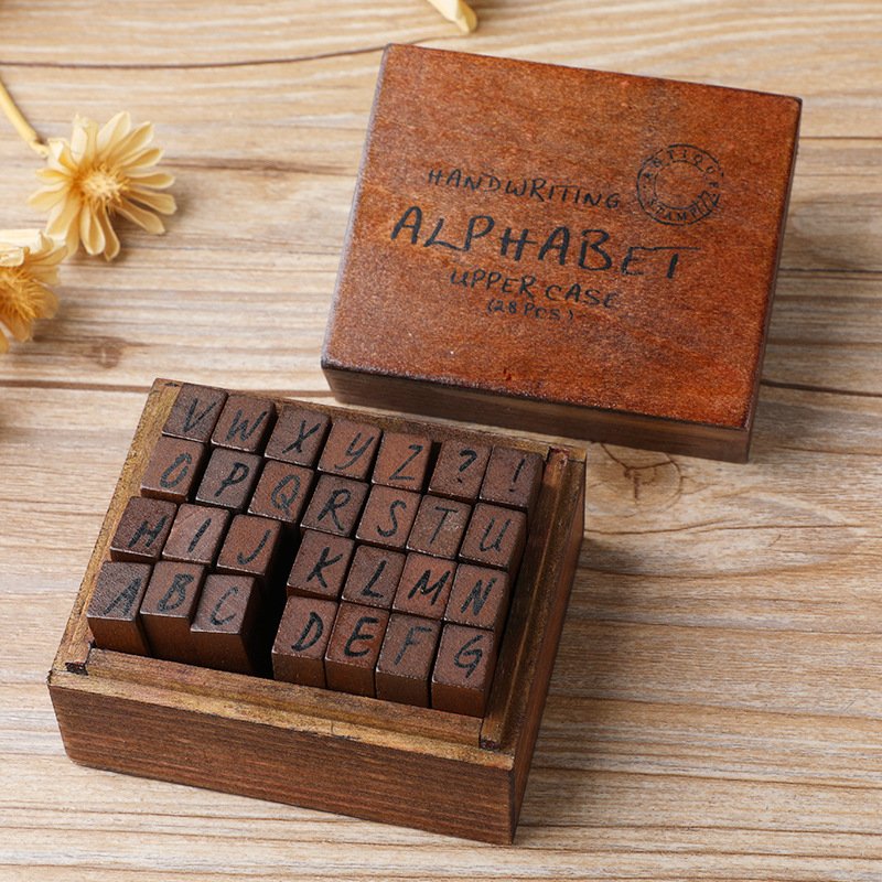 Wholesale creative retro Alphanumeric Weather rubber diary DIY decorative printing wooden stamp seal set