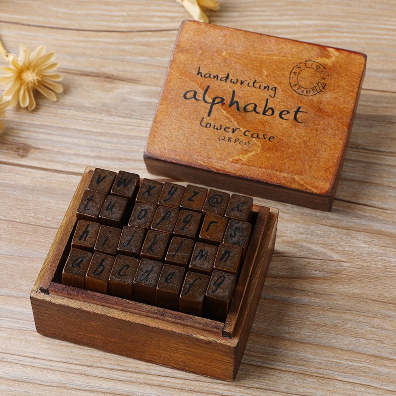 Wholesale creative retro Alphanumeric Weather rubber diary DIY decorative printing wooden stamp seal set