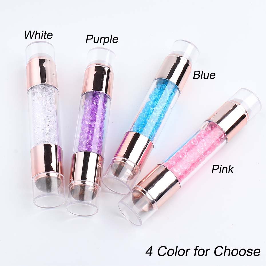 Acrylic Crystal Manicure Art Stampers Silicone Stamp Pens Nail Stamping Plates Double Headed Manicure Stamp Transfer Pen