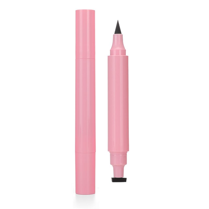 Custom Logo 2 In 1 Eyeliner Stamp Liquid Eyeliner Pen Double Head Winged Eyeliner Stamp Waterproof Black Liquid Eye Liner wing