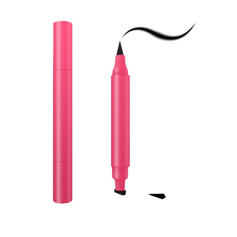 Custom Logo 2 In 1 Eyeliner Stamp Liquid Eyeliner Pen Double Head Winged Eyeliner Stamp Waterproof Black Liquid Eye Liner wing
