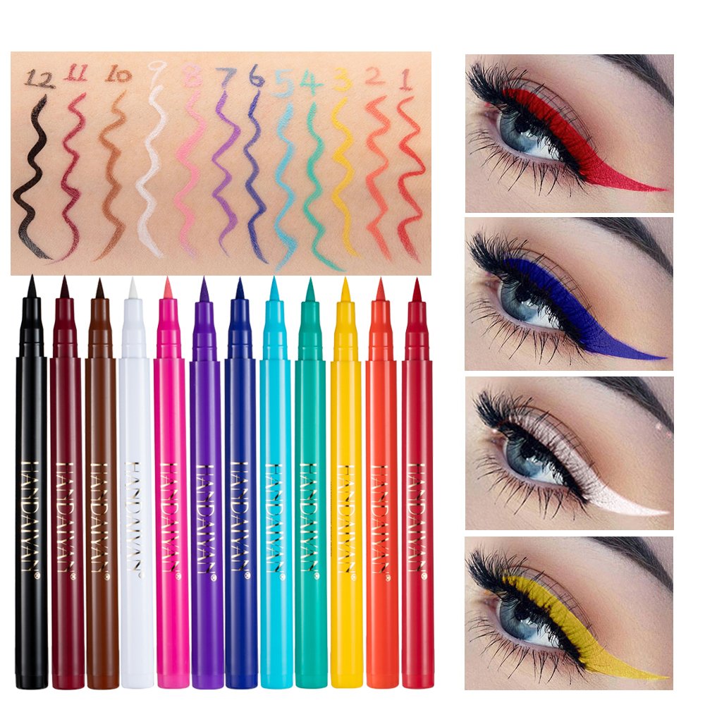 20 Colors Eyeliner of HANDAIYAN Long Wear Rainbow Colorful Cream Makeup Cosmetics EyeLiner Pen