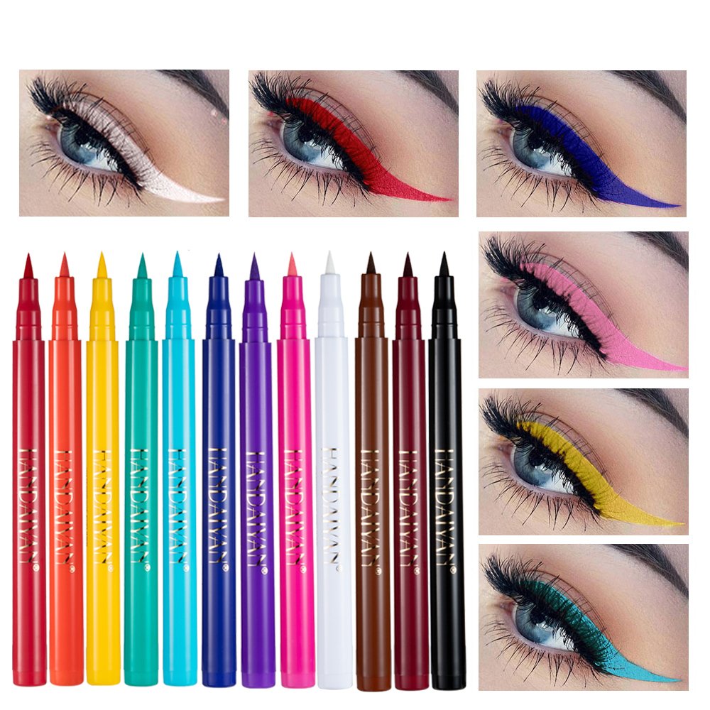 20 Colors Eyeliner of HANDAIYAN Long Wear Rainbow Colorful Cream Makeup Cosmetics EyeLiner Pen