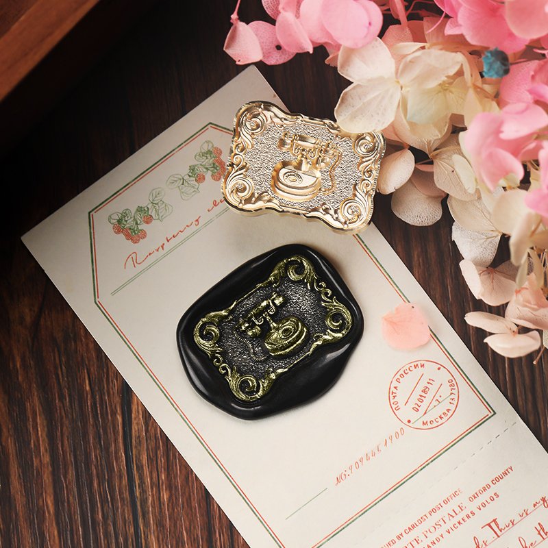 Irregular relief stamp head antique series sealed wax yellow copper head solid brass retro European style sealing head/wholesale