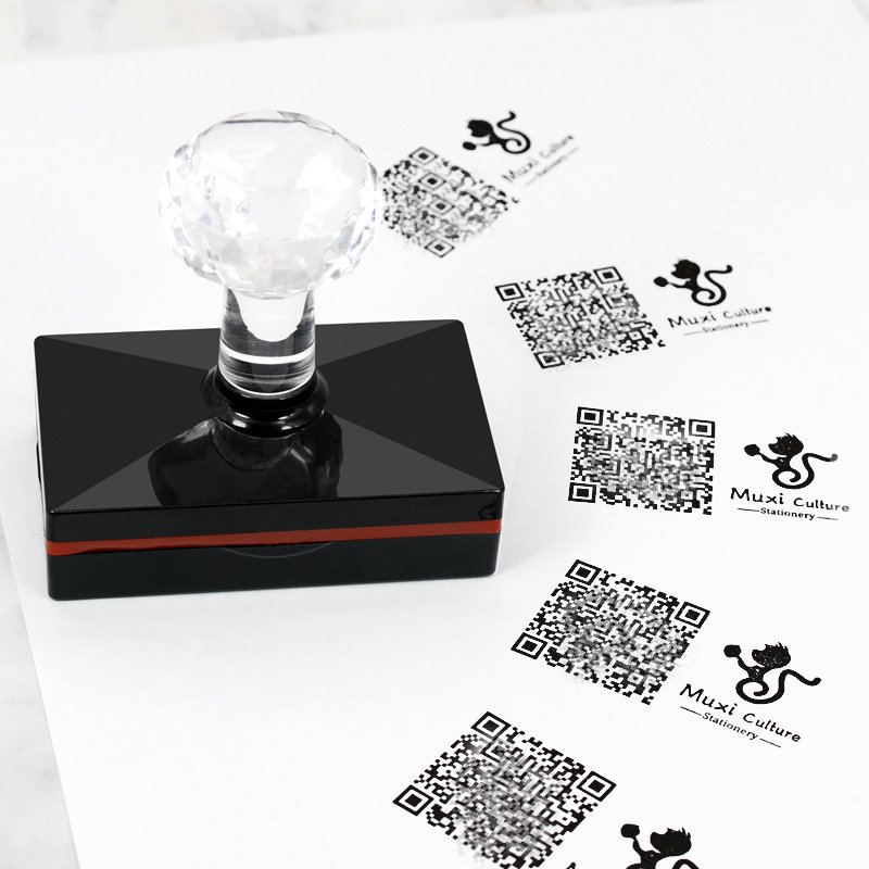 Office Oval Flash Stamp HY Series Crystal Handle Rubber Stamp With Edge Seal And Ink Filling Hole Stamp