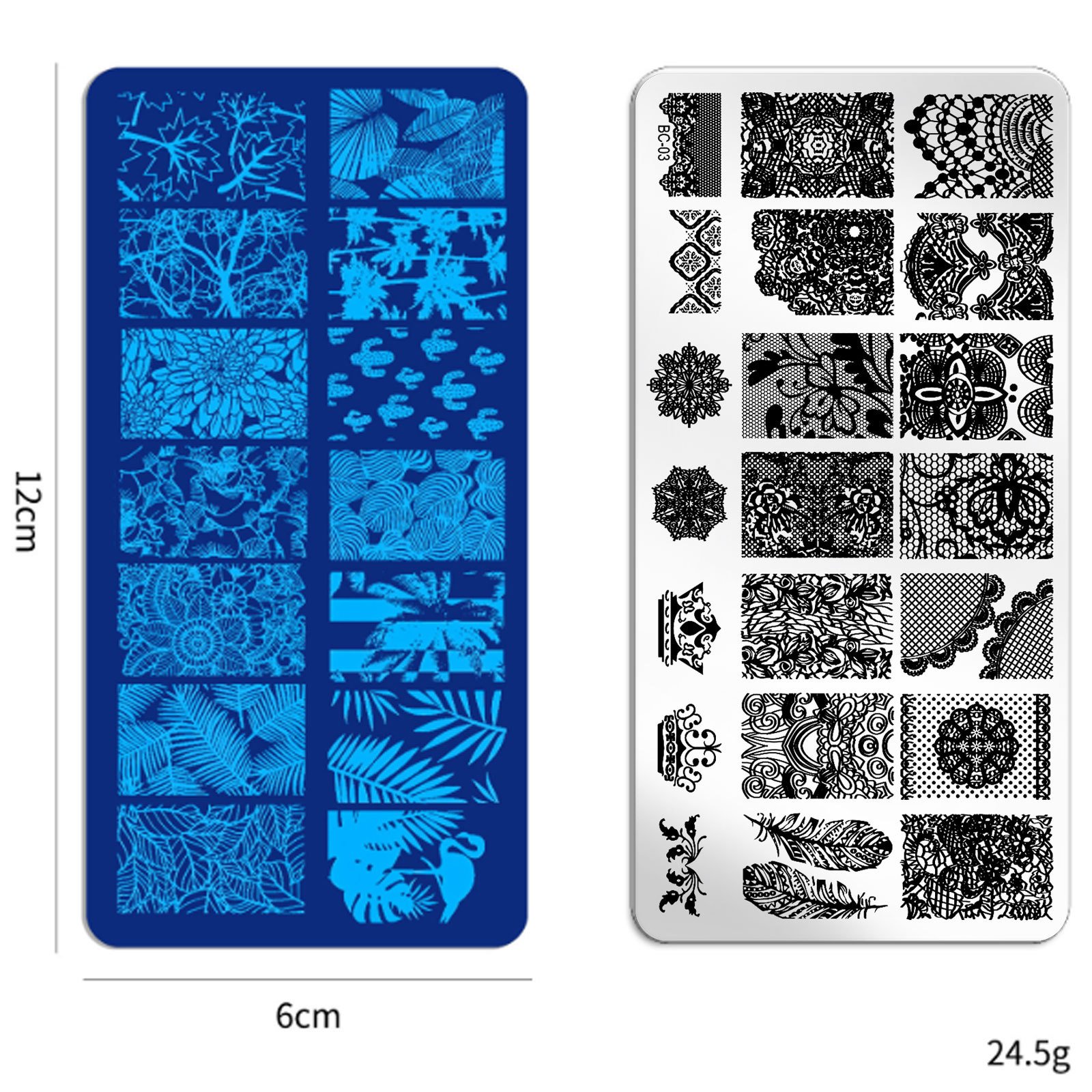 12*6cm Nail Art Templates Stamping Plate Valentine's Design Flower Animal Glass Temperature Lace Stamp Templates Plates Image