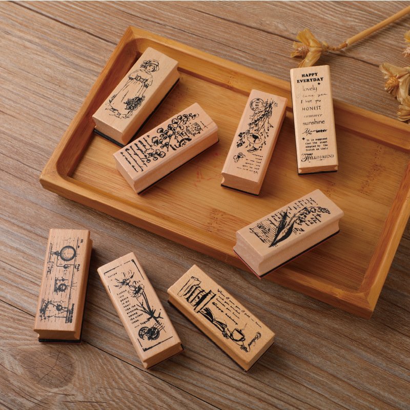 Pretty Plant Series Wood Stamps For Kids Decor Flower Diary Handmade Cards Gifts Stamps For Scrapbooking