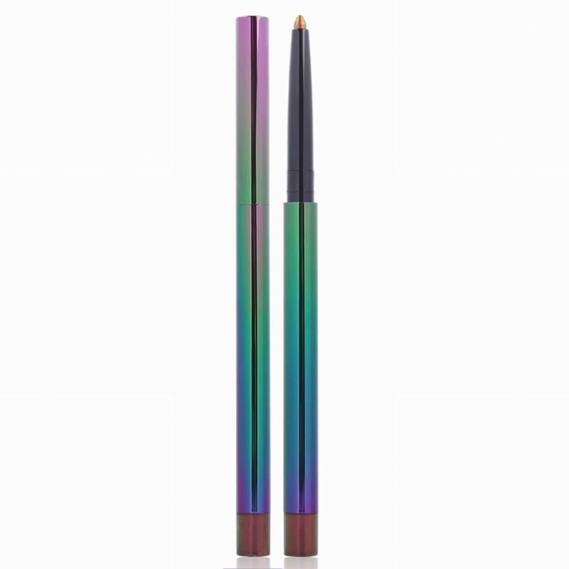 12 Colors Private Label Pencil Waterproof Chrome Holographic Eyeliner Stamp Color Vegan Cruelty Free Holographic Foil Eyeliner P