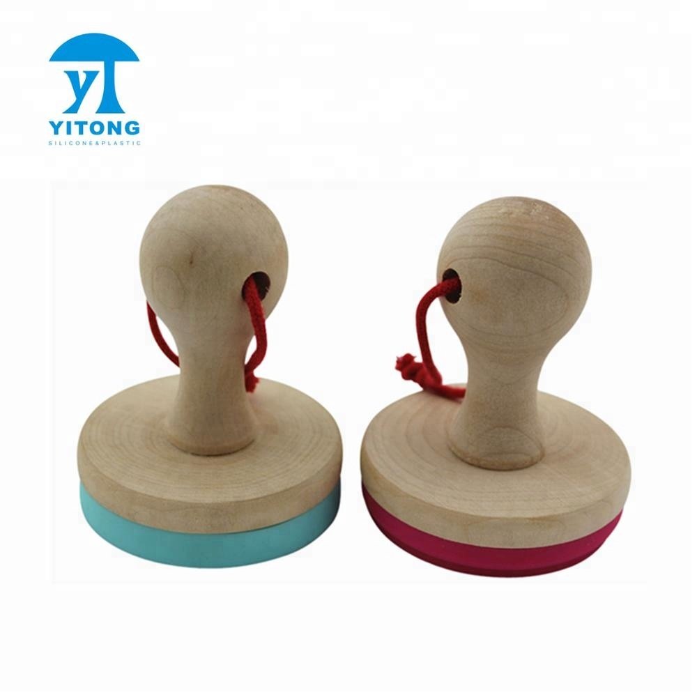 Custom Silicone Cookie Stamp With wooden handle,Durable Heat Resistant Handmade Biscuit Baking tool