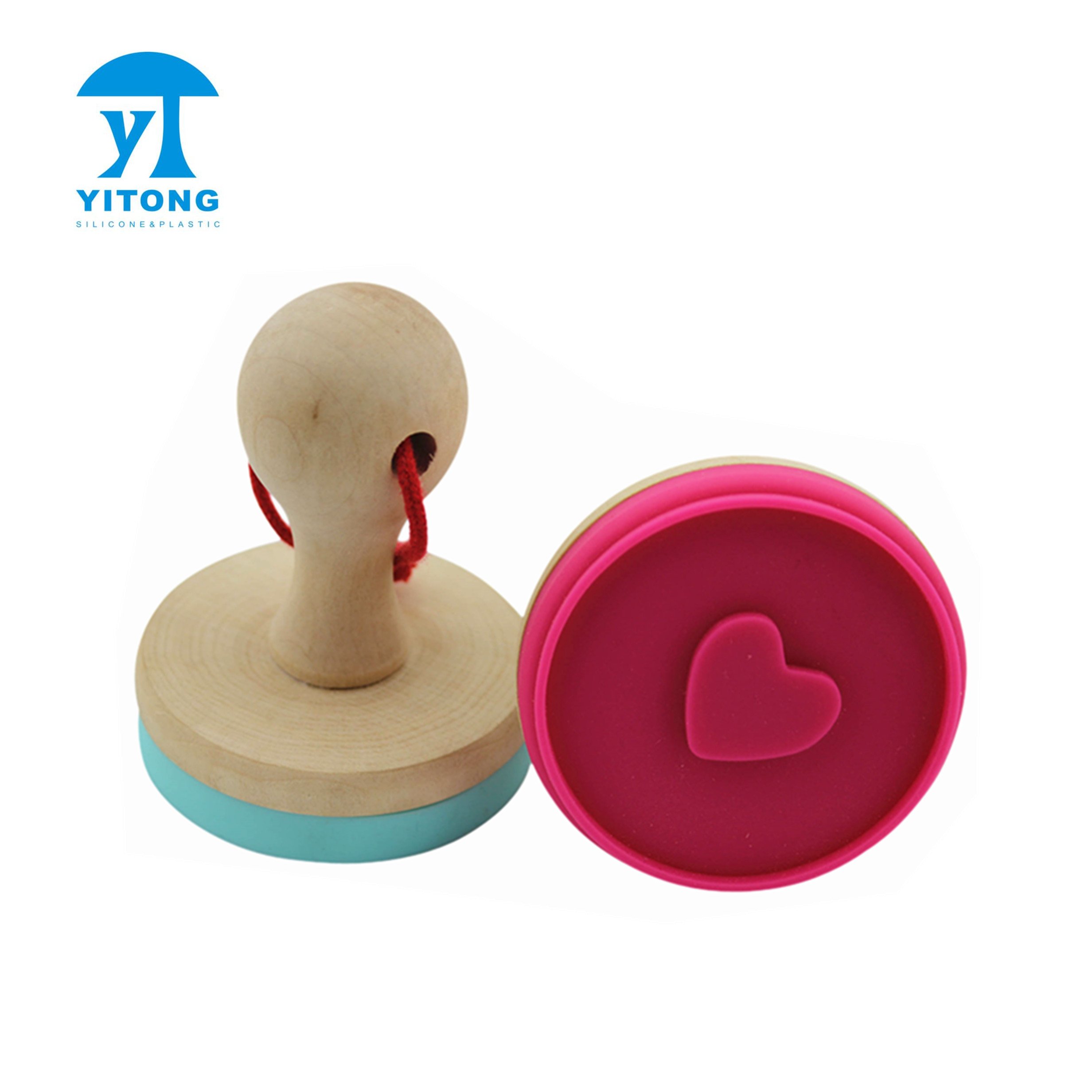 Custom Silicone Cookie Stamp With wooden handle,Durable Heat Resistant Handmade Biscuit Baking tool