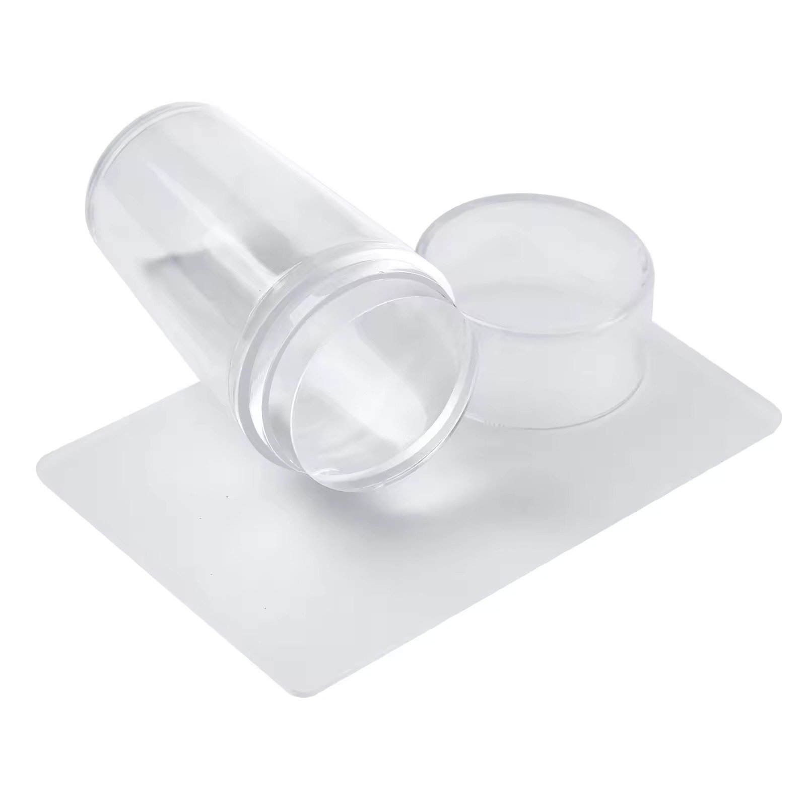 Hot Sale New Transparent Silicone Nail Art Stamper Scraper Premium Stamp Stamping Tools