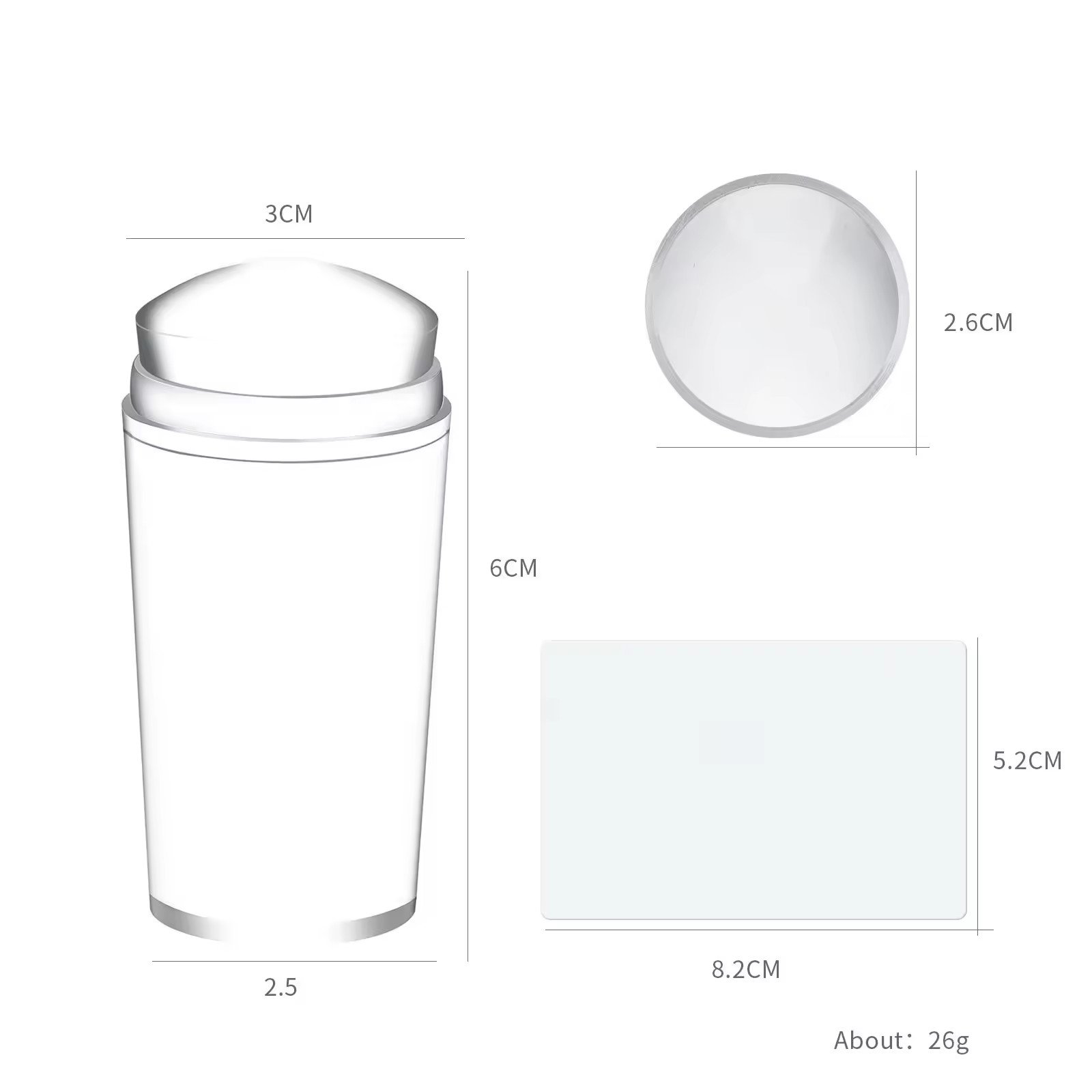 Hot Sale New Transparent Silicone Nail Art Stamper Scraper Premium Stamp Stamping Tools