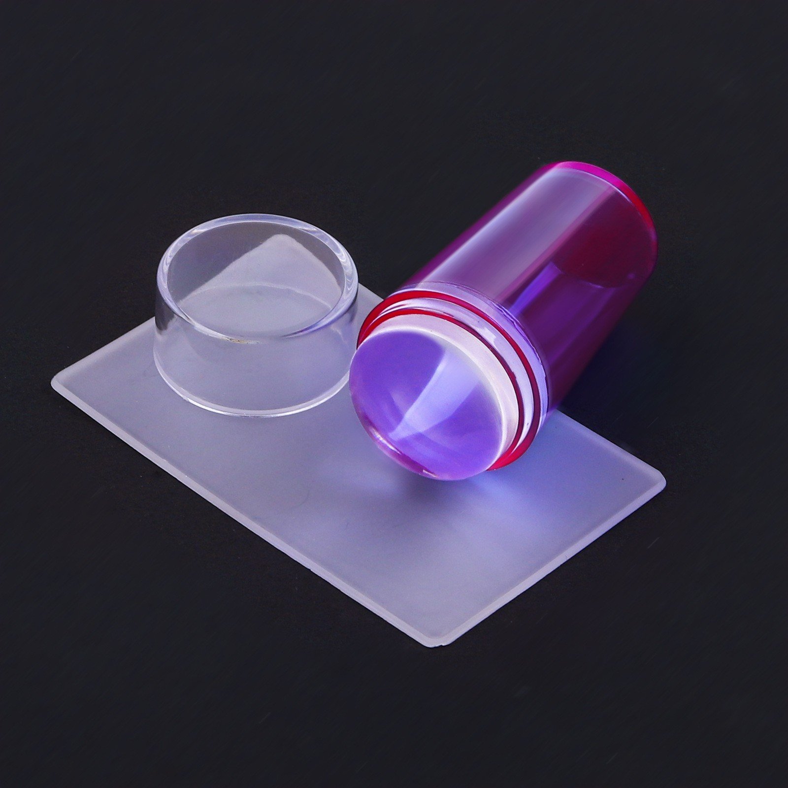 Hot Sale New Transparent Silicone Nail Art Stamper Scraper Premium Stamp Stamping Tools