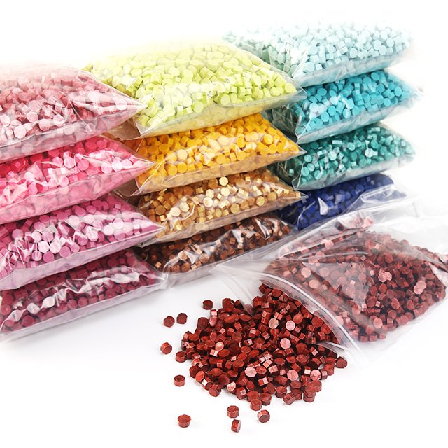 Factory wholesale sealing wax 500g/0.5kg - bagged octagonal wax particles, wax beads, solid brass seals, embossed seals