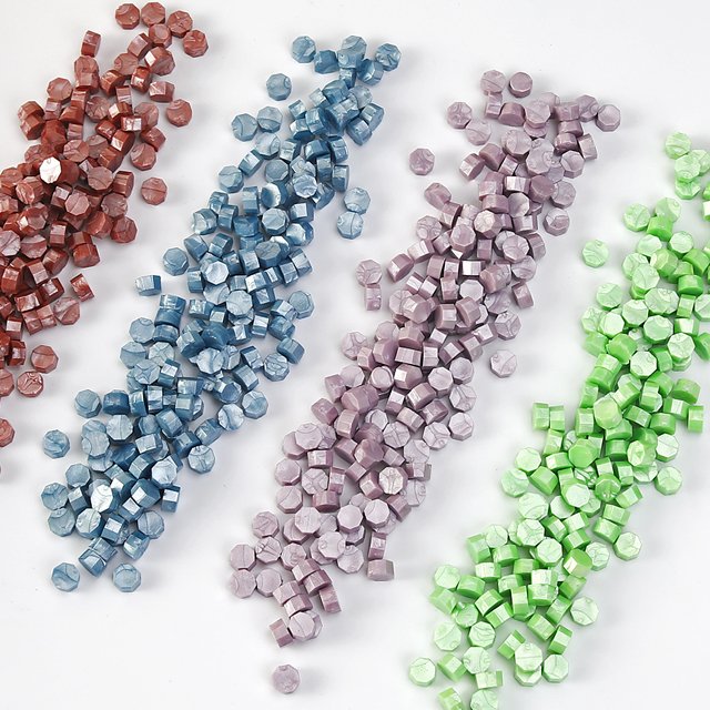 Factory wholesale sealing wax 500g/0.5kg - bagged octagonal wax particles, wax beads, solid brass seals, embossed seals