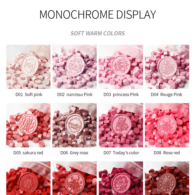 Factory wholesale sealing wax 500g/0.5kg - bagged octagonal wax particles, wax beads, solid brass seals, embossed seals