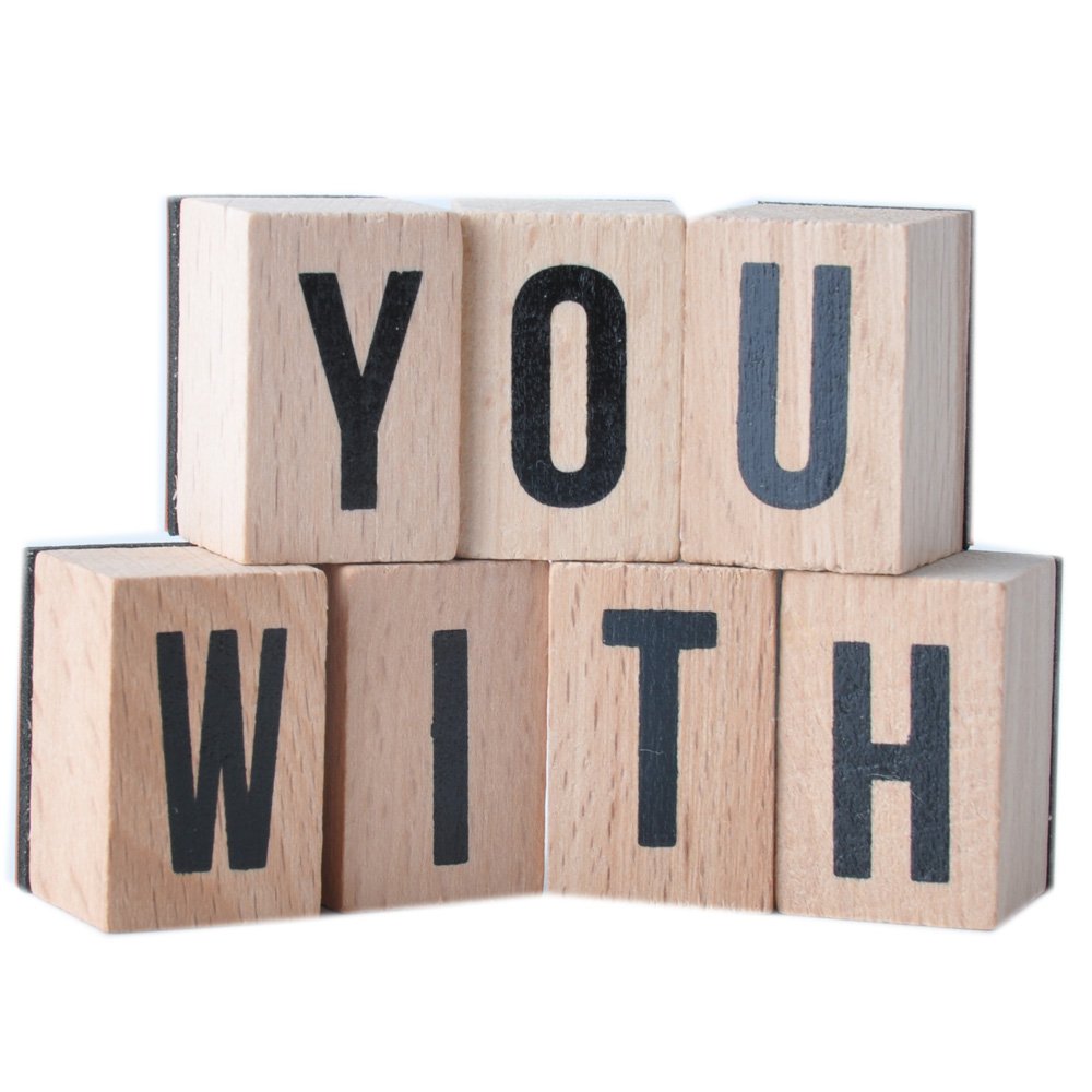 best selling wholesale wooden alphabet stamp set with 2 ink pads