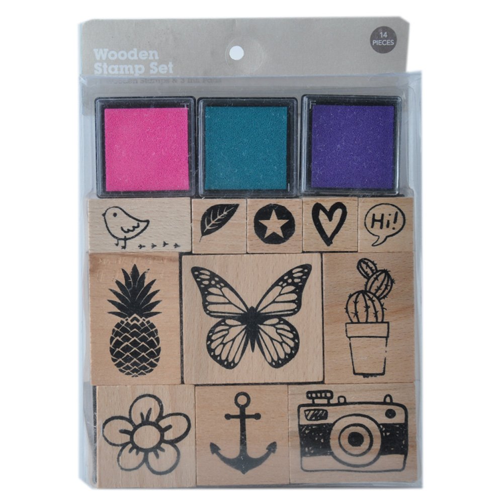 best selling wholesale wooden alphabet stamp set with 2 ink pads