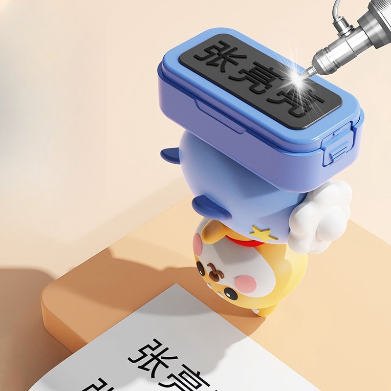 Custom Name Logo Fabric Kids Toy Stamp Cartoon Children Kids Name Flash Stamp