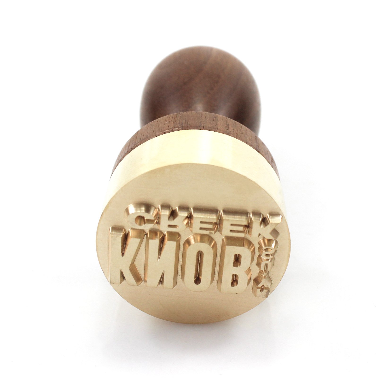 Metal embossing stamp ice cube stamp cocktail ice ball stamp with wood handle