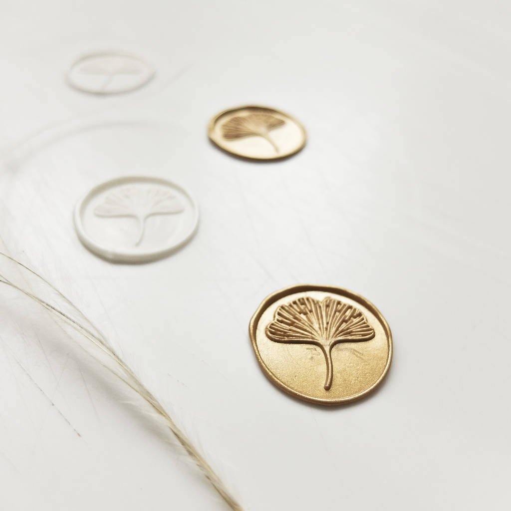 Ginkgo Leaf Wax Seal Sticker for Envelope Wedding Party Invitation