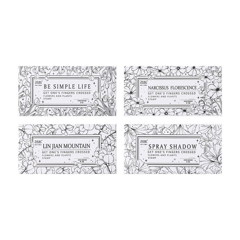 Wholesale creative retro plant flower rubber diary DIY decorative printing floral wooden stamp seal set