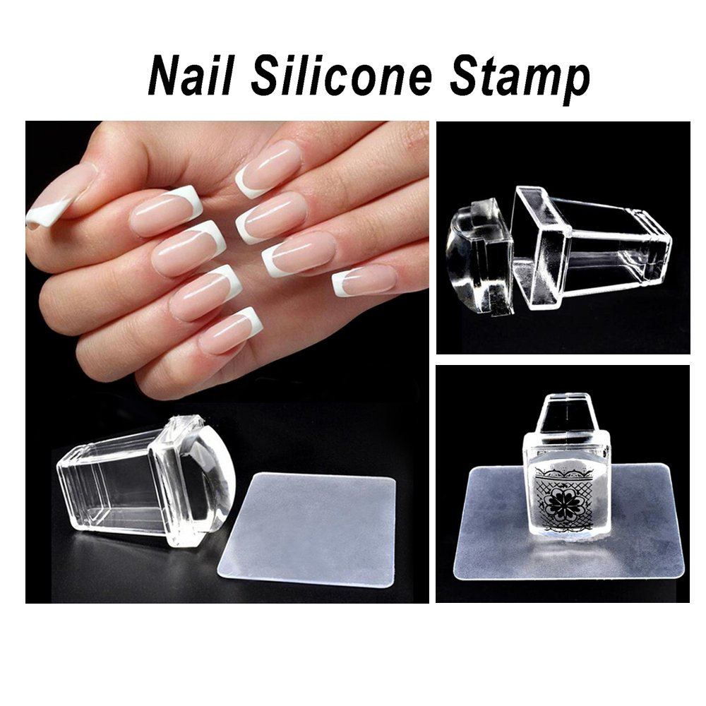 Latest Professional Clear Transparent Print Customizable Size Rotary Silicone Nail Art Stamper for DIY