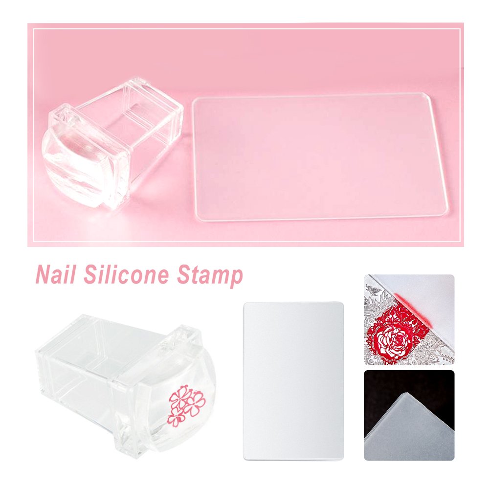 Latest Professional Clear Transparent Print Customizable Size Rotary Silicone Nail Art Stamper for DIY