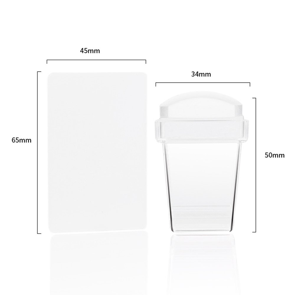 Latest Professional Clear Transparent Print Customizable Size Rotary Silicone Nail Art Stamper for DIY