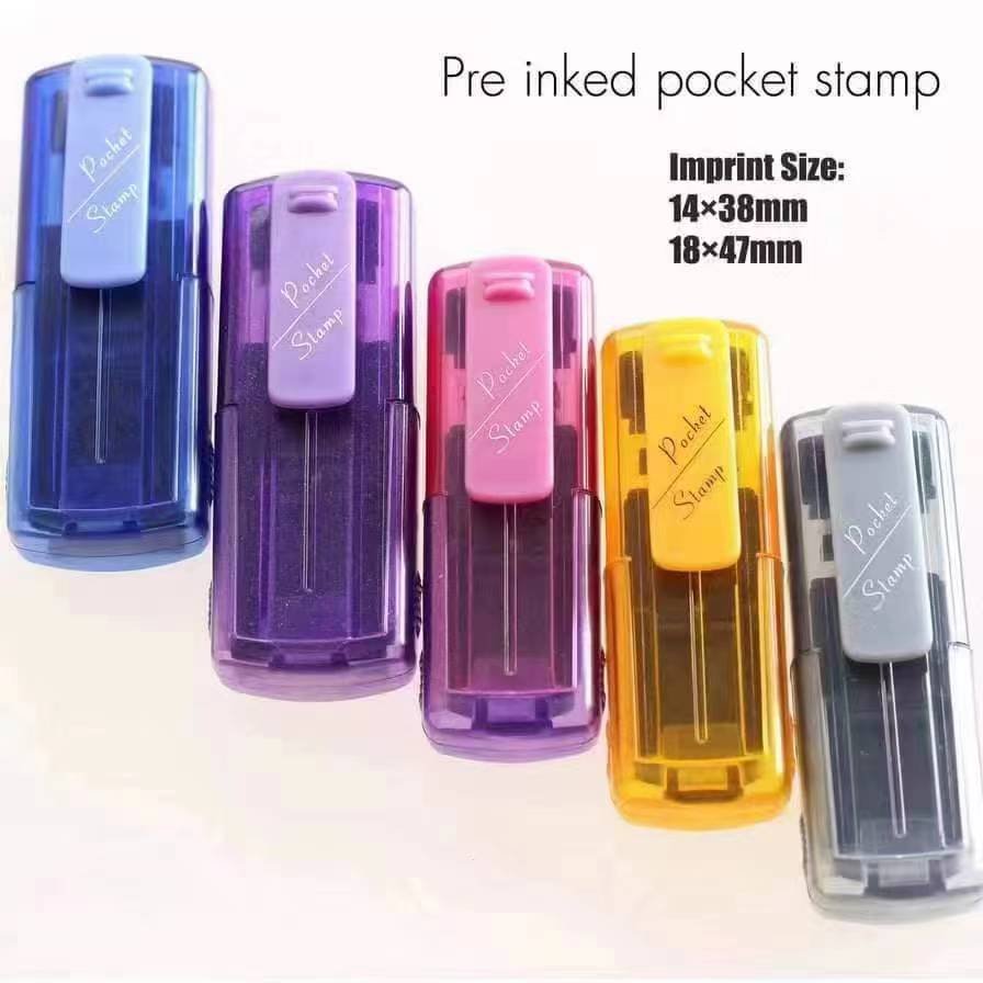good quality office automatic flash pre-inked stamp 9511 pocket stamp 47*18mm self inking stamp