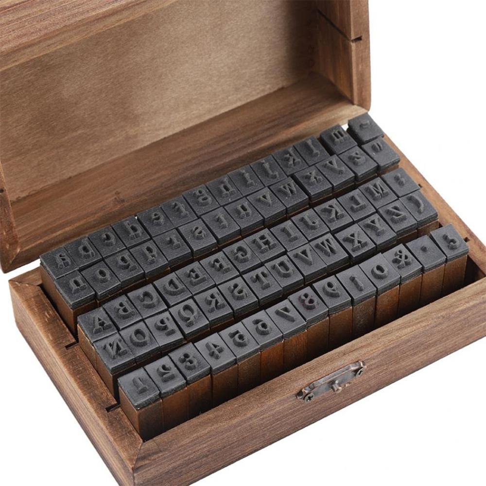 DIY 70pcs Retro Rubber Stamps Set Vintage Wooden Box Case Alphabet Letters Number Craft Scrapbooking Stationary