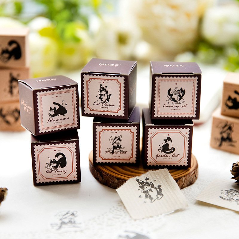 Stamp Vintage Cat Series Vintage Cat Handbook DIY Decorative Prints