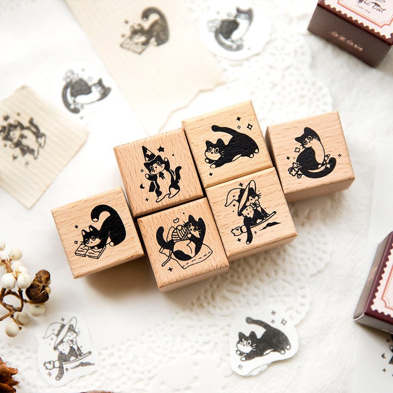 Stamp Vintage Cat Series Vintage Cat Handbook DIY Decorative Prints