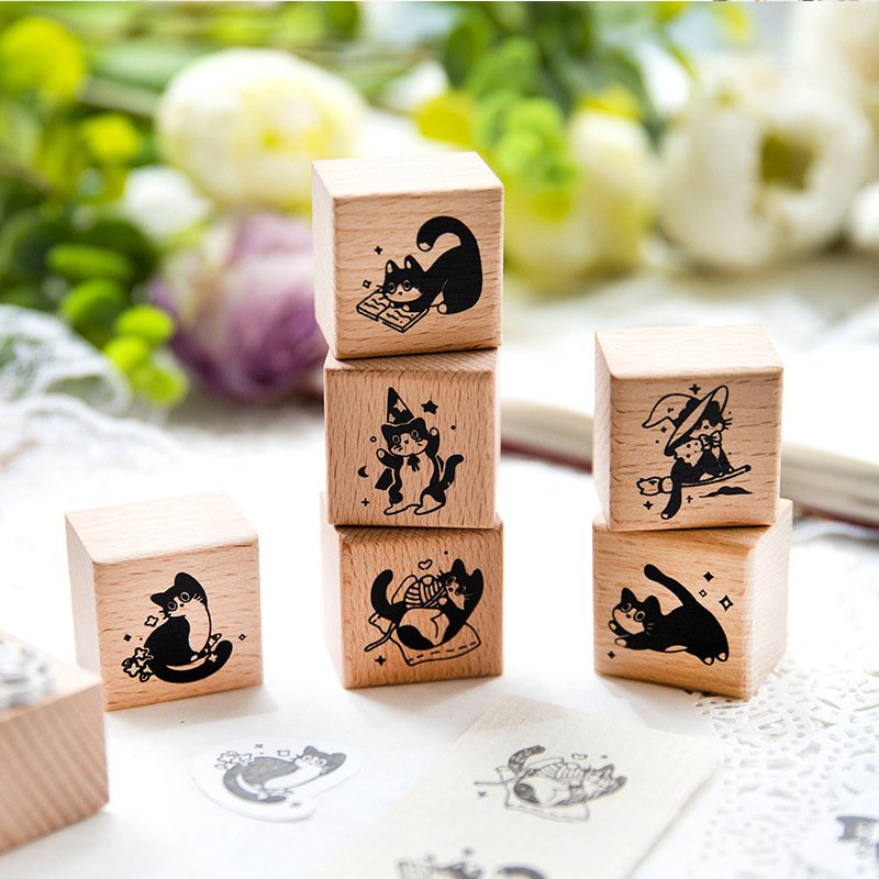 Stamp Vintage Cat Series Vintage Cat Handbook DIY Decorative Prints