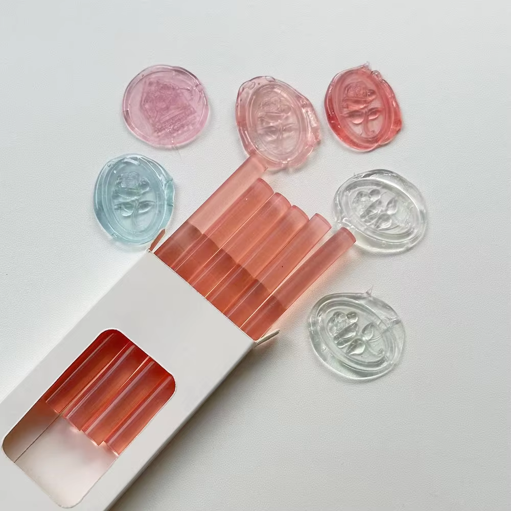 Transparent colorful plastic glue gun wax seal sticks for wax stamp sealing