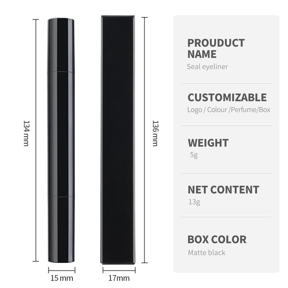 wholesale pigmented eye liners water activated eyeliner glue pen self-adhesive eyelash liquid 2 in 1 black liquid eyeliner stamp