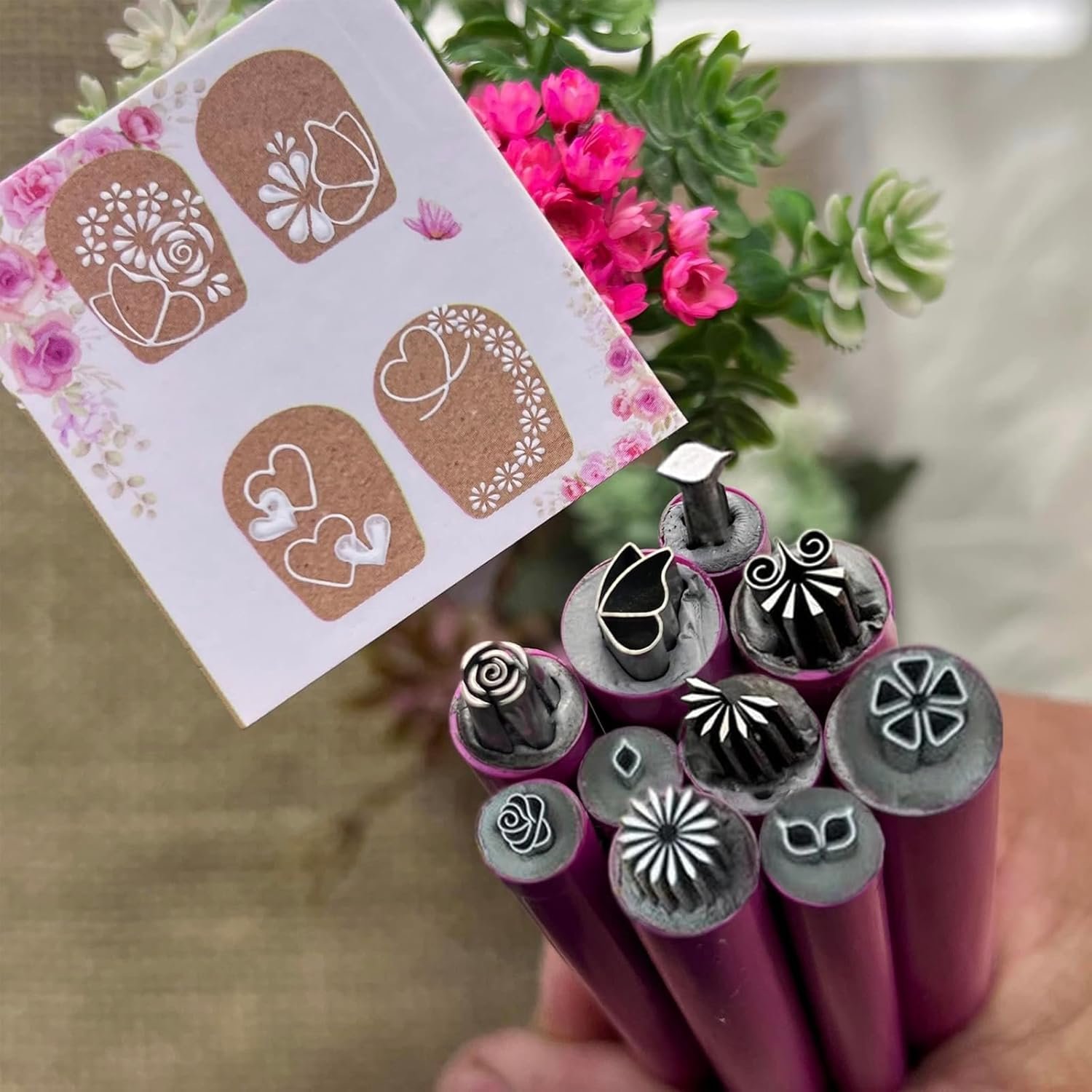 Precision Nail Art Stamp Pen Set Nails with Quick Drying Formula Floral Geometric Designs PortableEasy to Use for Salon Results