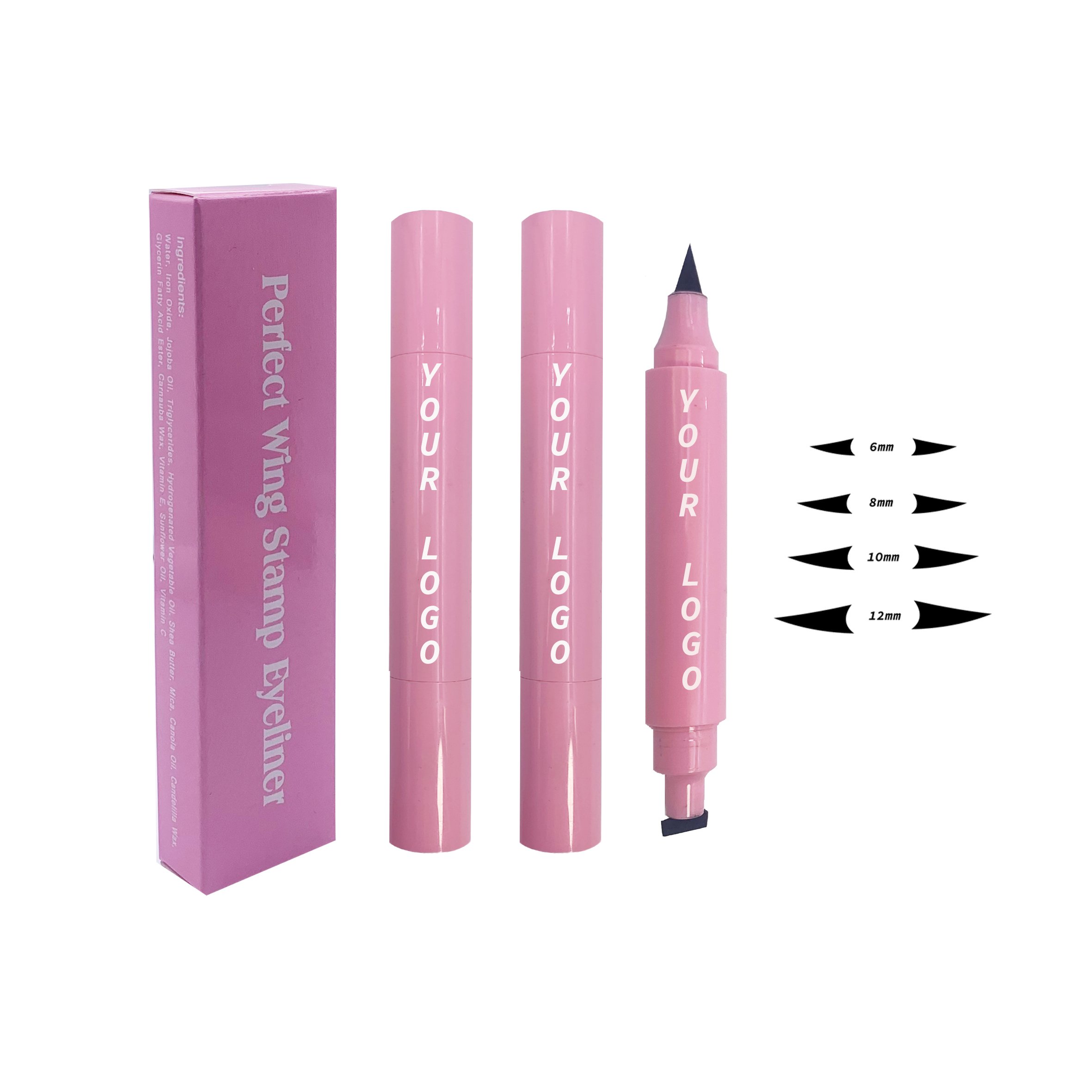 Fast Dry Stamp Waterproof Eye Liner Long Lasting Stamp Eyeliner Make up Winged 2 in 1 Liquid Natural Lash Glue Pen Waterproof