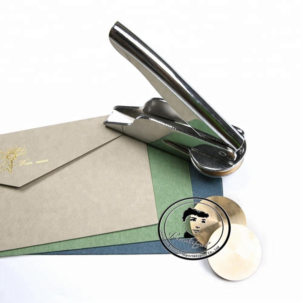 High quality and custom logo metal embossing stamp embosser for office embosser
