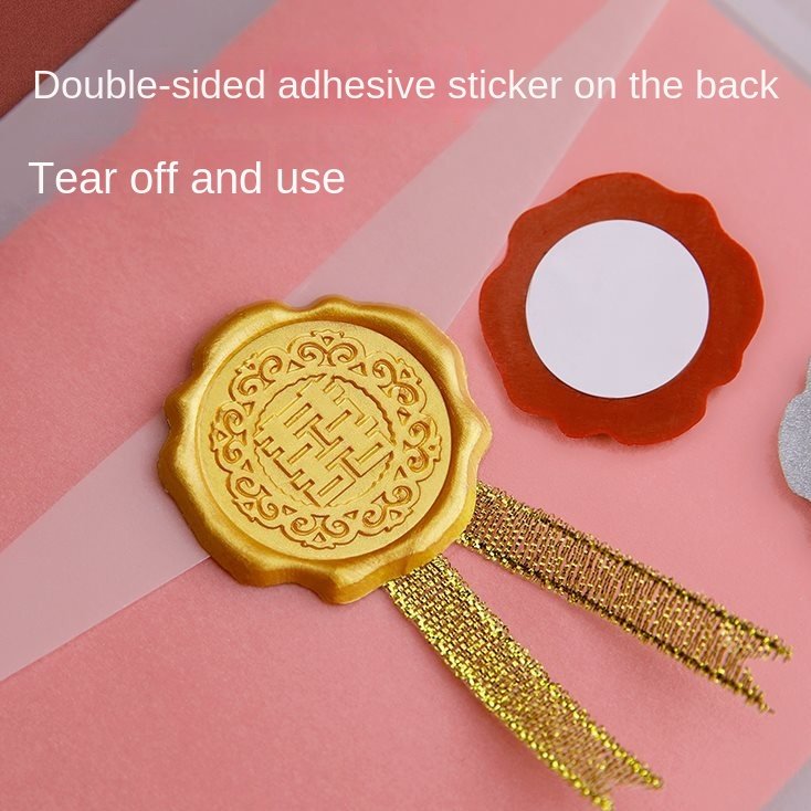 Custom Brand LOGO Wax Stamp Self Adhesive Sealing Wax Stickers For Packing Decorate