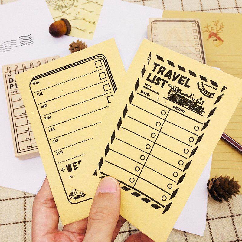 Basic Handbook Stamps Wooden Time Management Daily Planner Calendar Stamps
