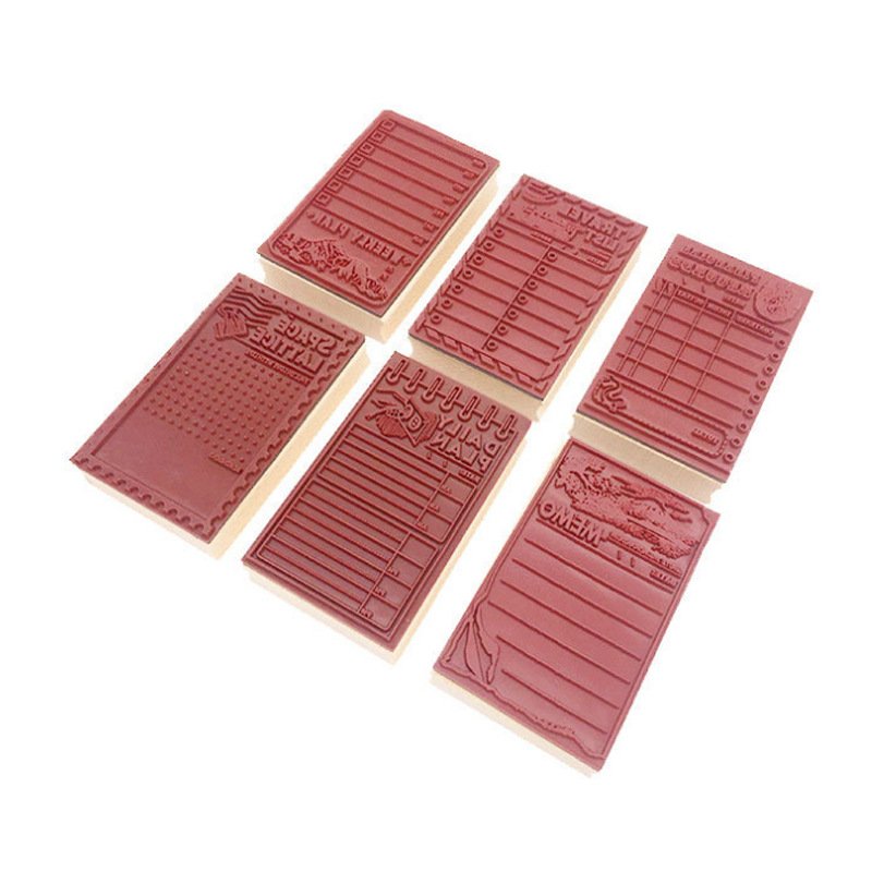 Basic Handbook Stamps Wooden Time Management Daily Planner Calendar Stamps