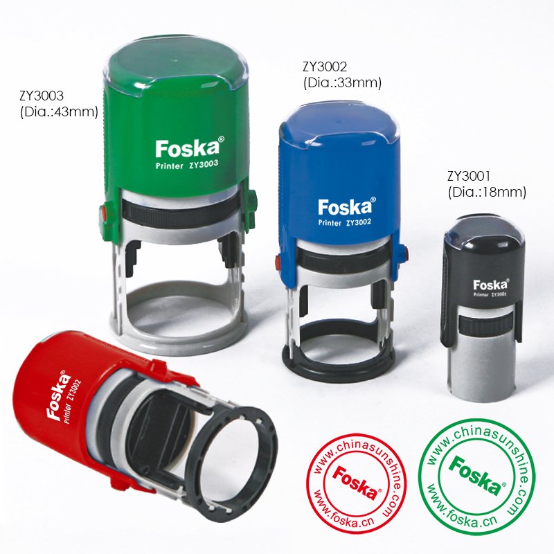 Foska Hot Sale Different Sizes Fashion Style Round Self-inking Custom Personalized Automatic Rubber Stamp For Office
