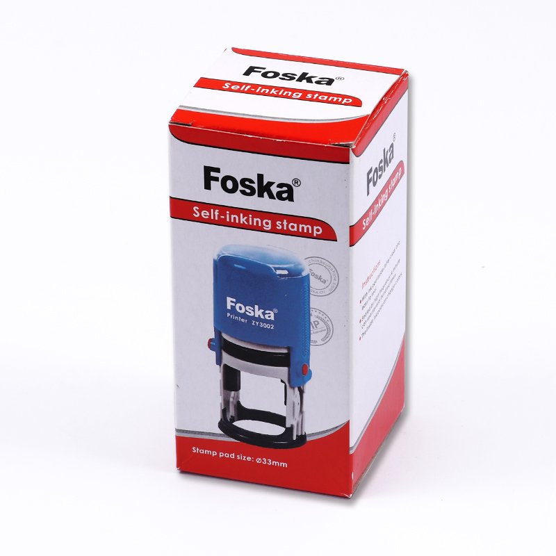 Foska Hot Sale Different Sizes Fashion Style Round Self-inking Custom Personalized Automatic Rubber Stamp For Office