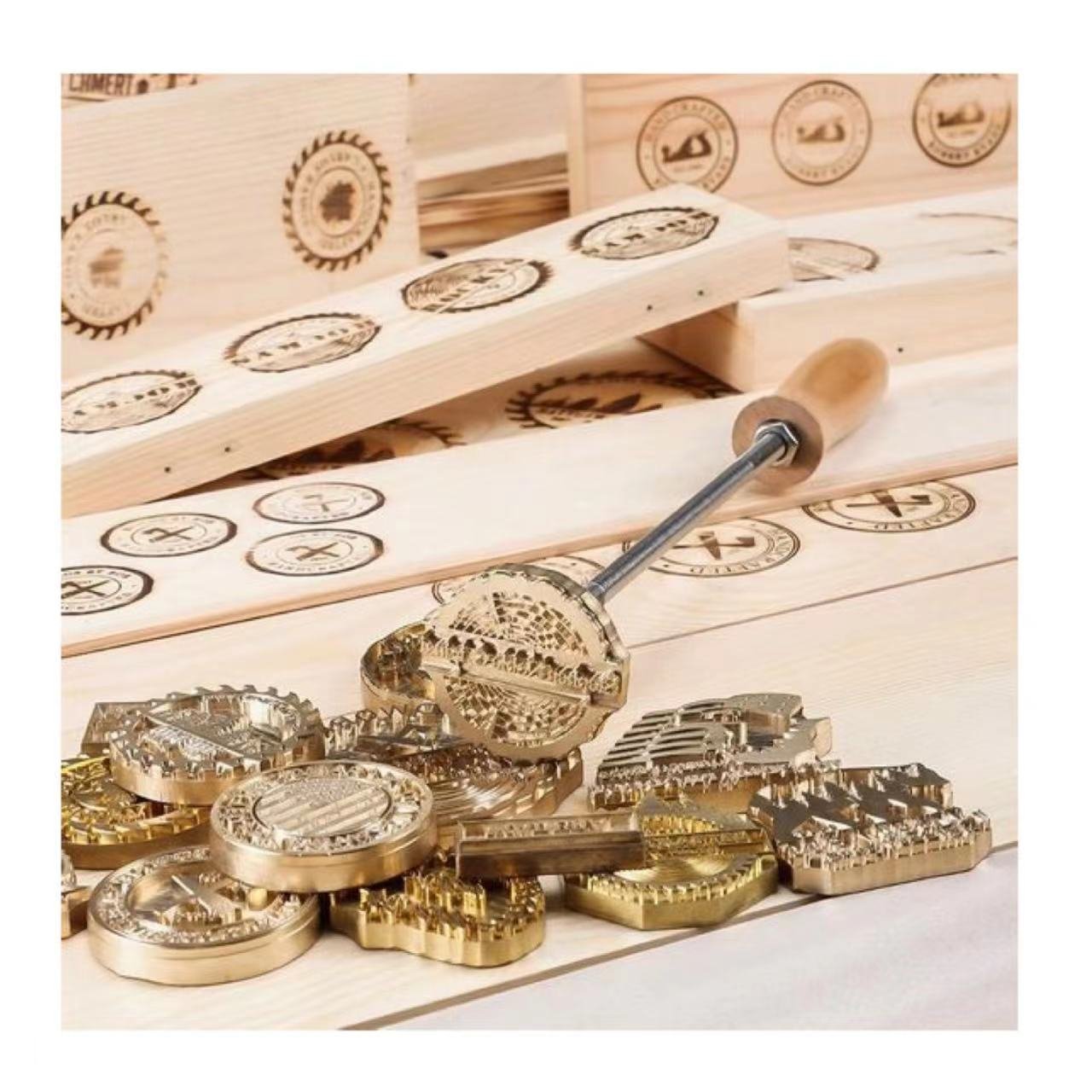 Hotel resort branding stamp logo hot iron stamp for coconut